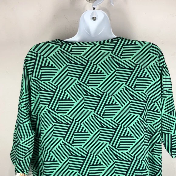 NWT LuLaRoe Irma green and blue geometric print top size xs - Picture 7 of 11